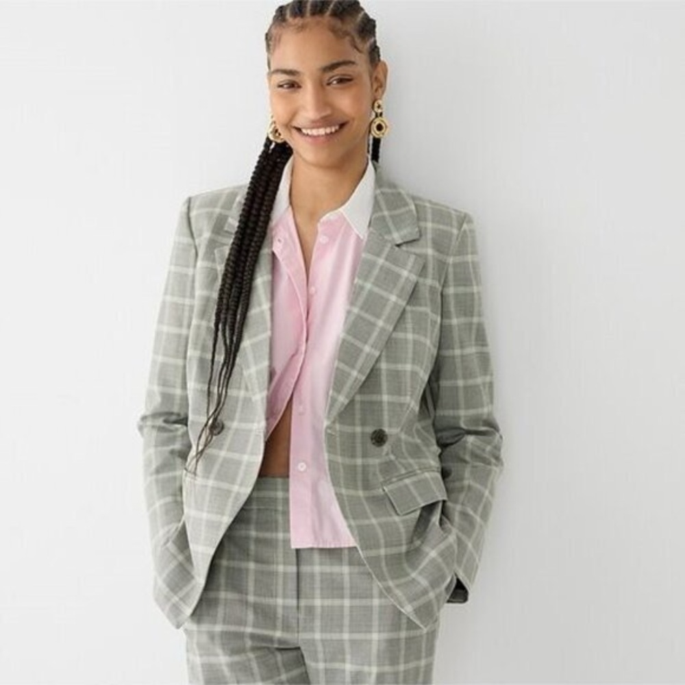 J. Crew Devon Blazer - Tollegno 1900 Italian Stretch Plaid Wool - Size 4